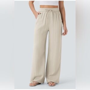 HALARA Cream Wide-Leg Pants